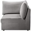 Bowery Hill Contemporary Deep Channel Tufted Soft Grey Velvet Corner