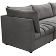 Bowery Hill Contemporary Deep Channel Tufted Soft Grey Velvet Modular Sofa