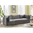 Bowery Hill Contemporary Deep Channel Tufted Soft Grey Velvet Modular Sofa