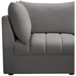 Bowery Hill Contemporary Deep Channel Tufted Soft Grey Velvet Modular Sofa