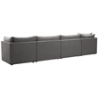 Bowery Hill Contemporary Deep Channel Tufted Soft Grey Velvet Modular Sofa