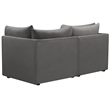 Bowery Hill Contemporary Deep Channel Tufted Soft Grey Velvet Modular Sofa