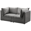 Bowery Hill Contemporary Deep Channel Tufted Soft Grey Velvet Modular Sofa