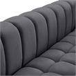 Bowery Hill Contemporary Biscuit Tufted Soft Grey Velvet Chair