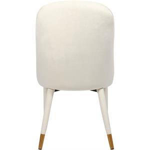 Bowery Hill Contemporary Cream Velvet Dining Chair (Set of 2)