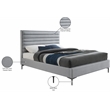 Bowery Hill Contemporary Deep Channel Tufted Textured Soft Grey Linen Full Bed