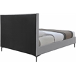 Bowery Hill Contemporary Deep Channel Tufted Textured Soft Grey Linen King Bed