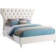Bowery Hill Contemporary Deep Button Tufted Soft Cream Velvet King Bed