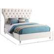 Bowery Hill Contemporary Deep Button Tufted Soft Cream Velvet Queen Bed