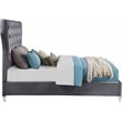 Bowery Hill Contemporary Deep Button Tufted Soft Grey Velvet Queen Bed