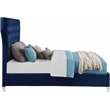 Bowery Hill Contemporary Deep Button Tufted Soft Navy Velvet Queen Bed