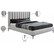 Bowery Hill Contemporary Deep Channel Tufted Cream Velvet Full Bed