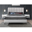 Bowery Hill Contemporary Deep Channel Tufted Cream Velvet Full Bed