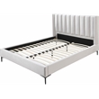 Bowery Hill Contemporary Deep Channel Tufted Cream Velvet Full Bed