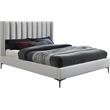 Bowery Hill Contemporary Deep Channel Tufted Cream Velvet Full Bed