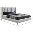 Bowery Hill Contemporary Deep Channel Tufted Cream Velvet Queen Bed