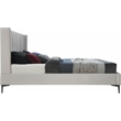 Bowery Hill Contemporary Deep Channel Tufted Cream Velvet Queen Bed
