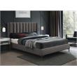 Bowery Hill Contemporary Deep Channel Tufted Grey Velvet Full Bed
