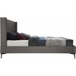 Bowery Hill Contemporary Deep Channel Tufted Grey Velvet Full Bed