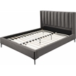 Bowery Hill Contemporary Deep Channel Tufted Grey Velvet Full Bed
