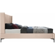 Bowery Hill Contemporary Deep Channel Tufted Pink Velvet Full Bed