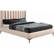 Bowery Hill Contemporary Deep Channel Tufted Pink Velvet Queen Bed