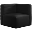 Bowery Hill Contemporary Soft Black Velvet Modular Corner Chair