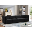 Bowery Hill Contemporary Deep Channel Tufted Soft Black Velvet Modular Sofa