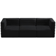 Bowery Hill Contemporary Deep Channel Tufted Soft Black Velvet Modular Sofa