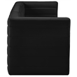 Bowery Hill Contemporary Deep Channel Tufted Soft Black Velvet Modular Sofa