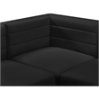 Bowery Hill Contemporary Deep Channel Tufted Soft Black Velvet Modular Sofa