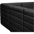 Bowery Hill Contemporary Deep Channel Tufted Soft Black Velvet Modular Sofa