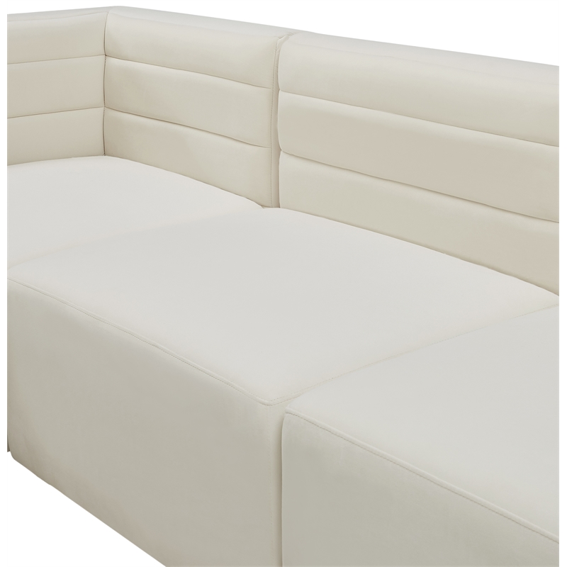 Bowery Hill Contemporary Soft Cream Velvet Modular Armless Chair