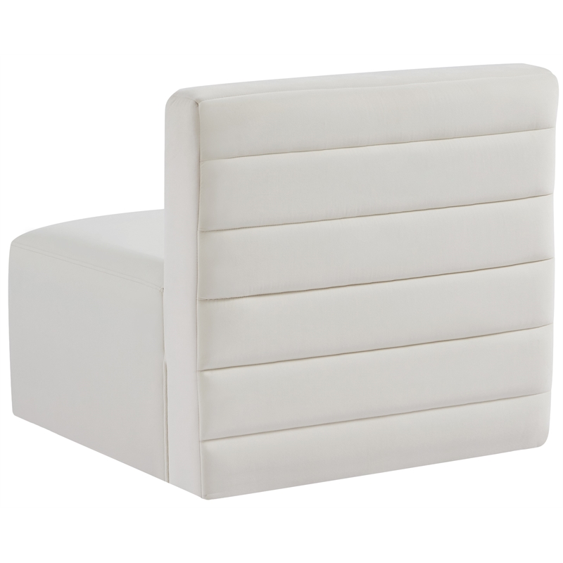 Bowery Hill Contemporary Soft Cream Velvet Modular Armless Chair