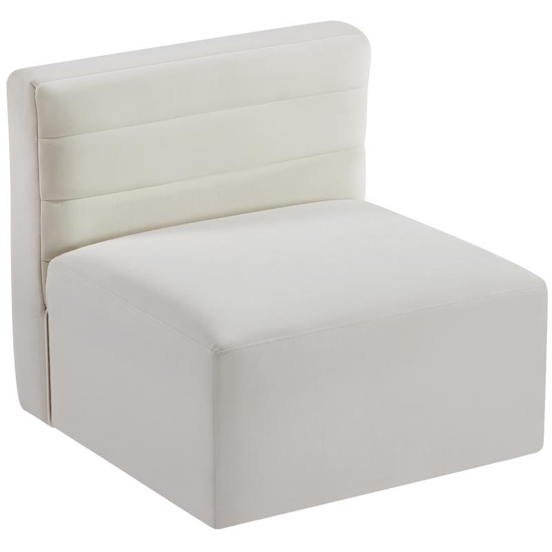 Bowery Hill Contemporary Soft Cream Velvet Modular Armless Chair