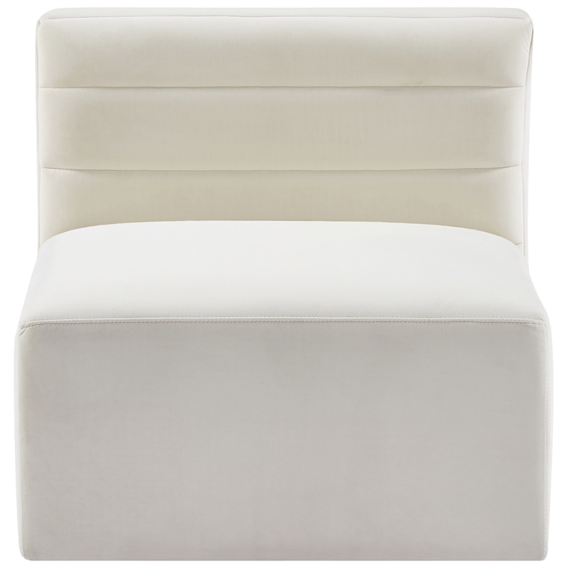 Bowery Hill Contemporary Soft Cream Velvet Modular Armless Chair