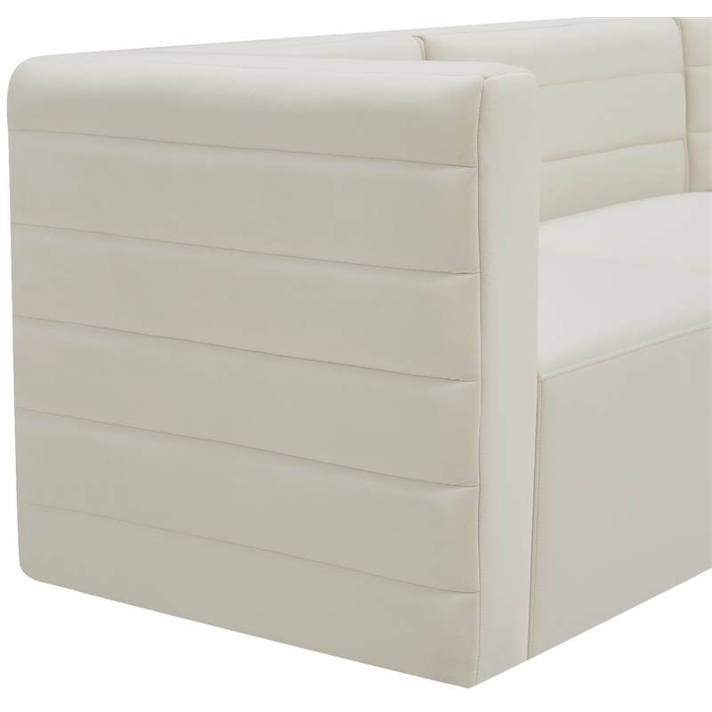 Bowery Hill Contemporary Soft Cream Velvet Modular Armless Chair