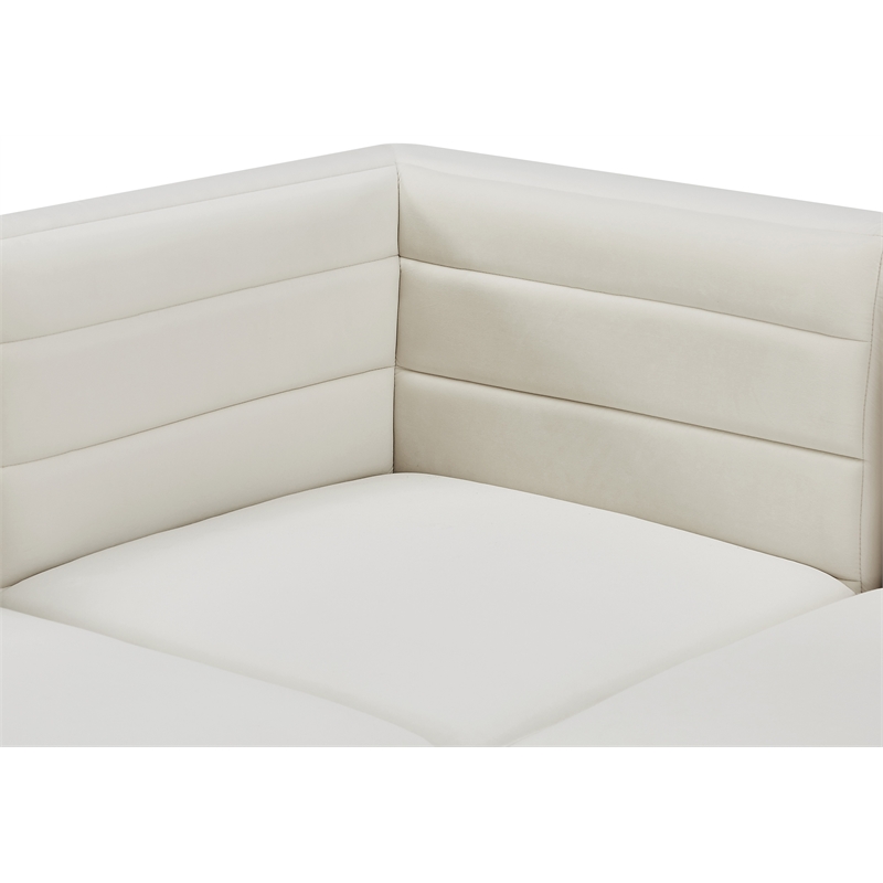 Bowery Hill Contemporary Soft Cream Velvet Modular Armless Chair