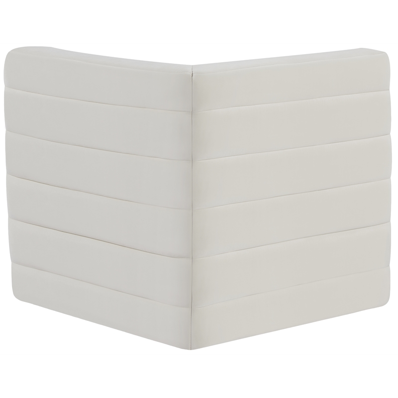 Bowery Hill Contemporary Soft Cream Velvet Modular Corner Chair