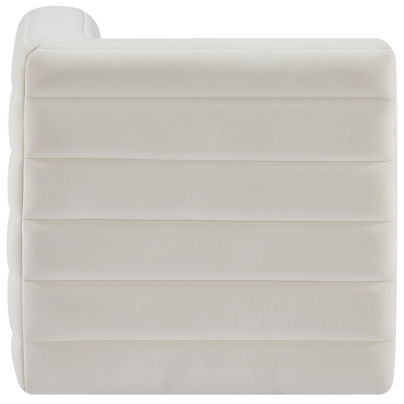 Bowery Hill Contemporary Soft Cream Velvet Modular Corner Chair