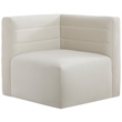 Bowery Hill Contemporary Soft Cream Velvet Modular Corner Chair