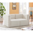 Bowery Hill Contemporary Deep Channel Tufted Soft Cream Velvet Modular Sofa
