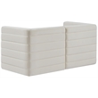 Bowery Hill Contemporary Deep Channel Tufted Soft Cream Velvet Modular Sofa