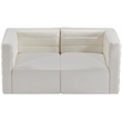 Bowery Hill Contemporary Deep Channel Tufted Soft Cream Velvet Modular Sofa