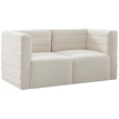 Bowery Hill Contemporary Deep Channel Tufted Soft Cream Velvet Modular Sofa