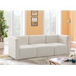 Bowery Hill Contemporary Deep Channel Tufted Soft Cream Velvet Modular Sofa