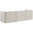 Bowery Hill Contemporary Deep Channel Tufted Soft Cream Velvet Modular Sofa