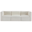 Bowery Hill Contemporary Deep Channel Tufted Soft Cream Velvet Modular Sofa