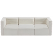 Bowery Hill Contemporary Deep Channel Tufted Soft Cream Velvet Modular Sofa