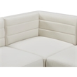 Bowery Hill Contemporary Deep Channel Tufted Soft Cream Velvet Modular Sofa